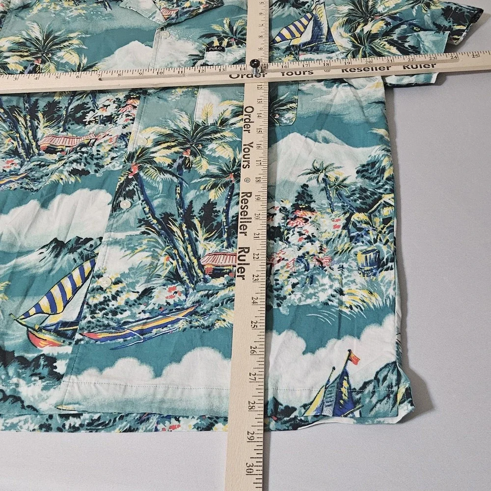 Polo Ralph Lauren Shirt Men M Floral Hawaiian Sleepwear Catamaran Sailing Pajama
